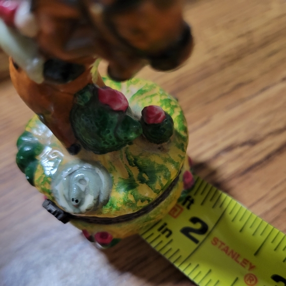 Horse and Rider Trinket Pill Box Small Round Base Vintage Ring Box - Picture 9 of 10